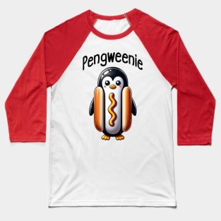 Penguin Hotdog in a Bun, a Pengweenie Baseball T-Shirt